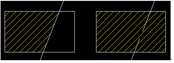 天河THCAD 打断组成剖面线的某个外轮廓线后，原来的剖面线发生了变化(图1)